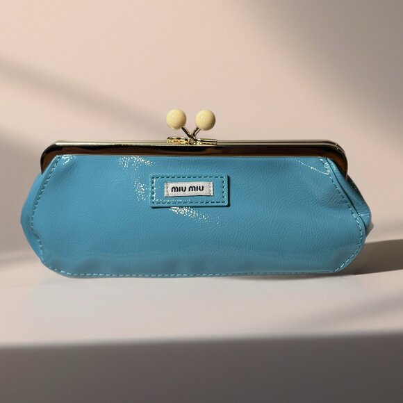 Miu Miu Blue Kisslock Crossbody/Clutch Bag, New (MSRP $169) - Picture 1 of 1